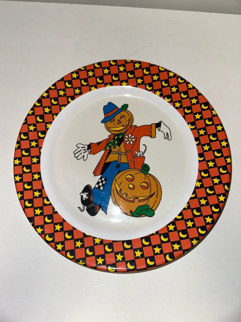 Vtg 3pc Halloween Melamine Dining Set